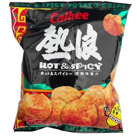 Calbee Netsurou Hot & Spicy Potato Crisps 55g / カルビー 熱浪ホット&スパイシー ポテトチップス 55g