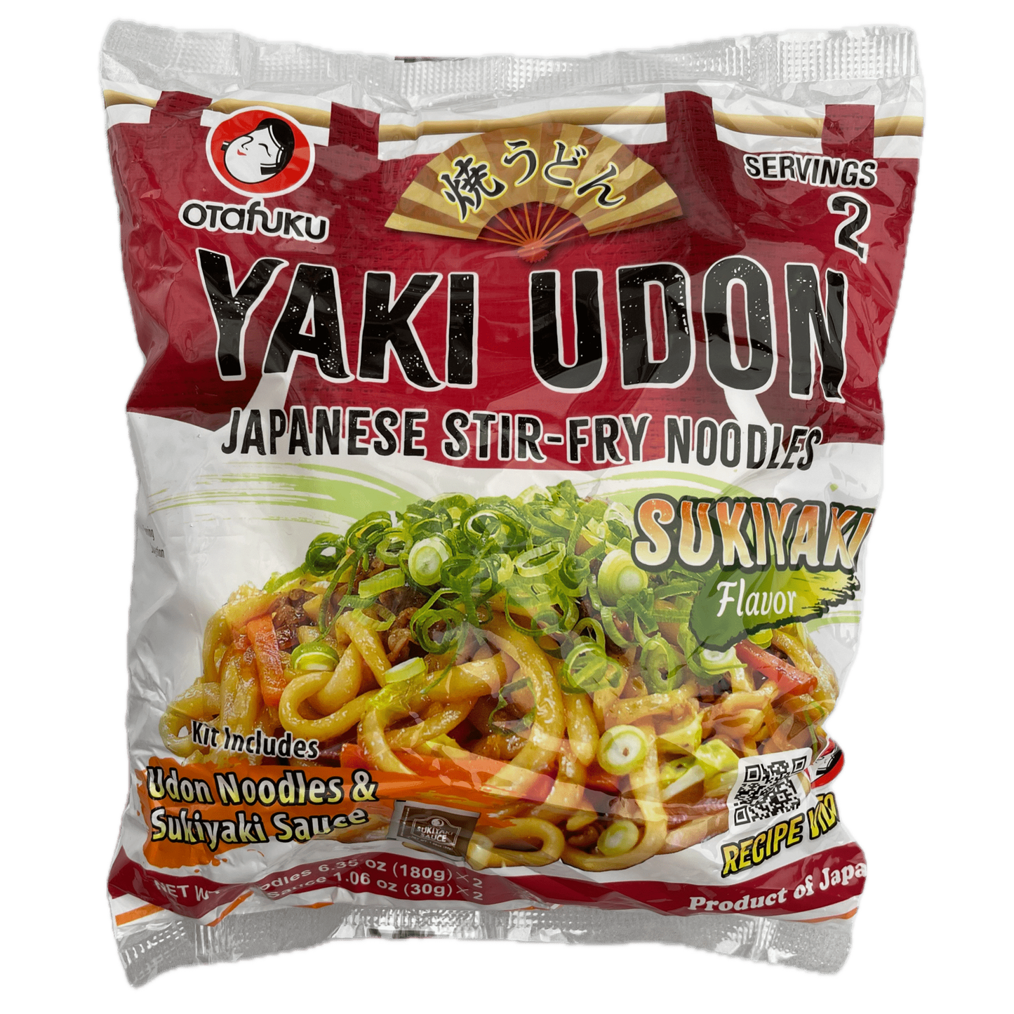 Otafuku Yaki Udon Noodles with Sukiyaki Sauce 2servings / オタフク 焼うどん すき焼き 2食入 - RiceWineShop
