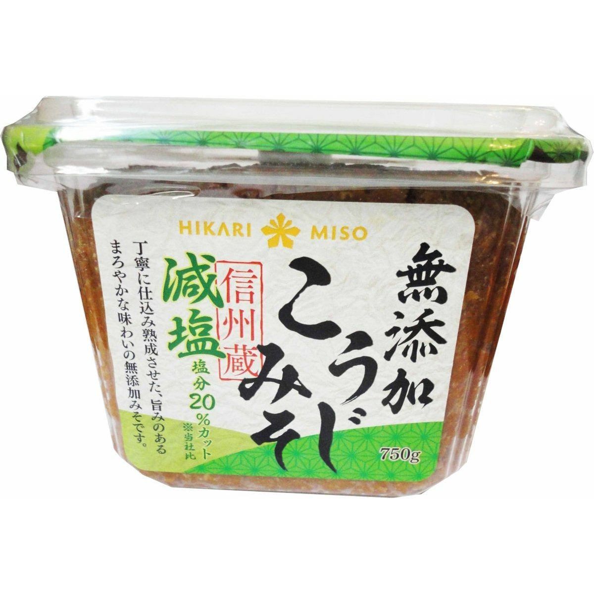 Hikari Shinshuzo additive-free koji miso reduced salt 750g ひかり 信州蔵 無添加こうじみそ 減塩 - RiceWineShop