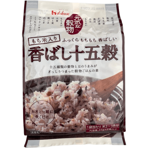 House Genki Na Kokumotsu 15 kinds of grains 30gx6pc ハウス 元気な穀物 香ばし十五穀 30gx6袋入 - RiceWineShop