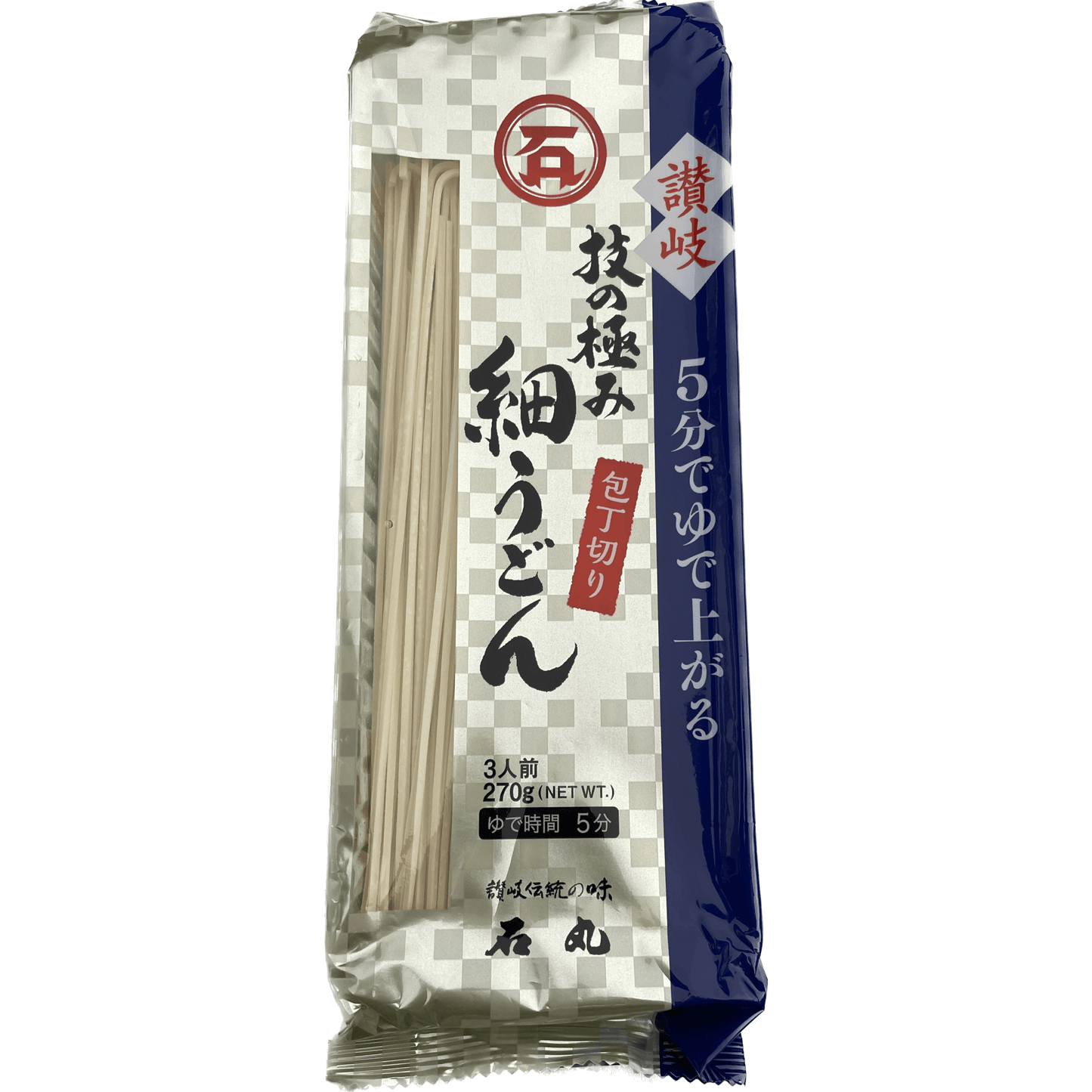 Ishimaru's Sanuki Thin Udon Noodles Cut with a Knife 石丸 技の極み 讃岐細うどん 包丁切り 270g - RiceWineShop