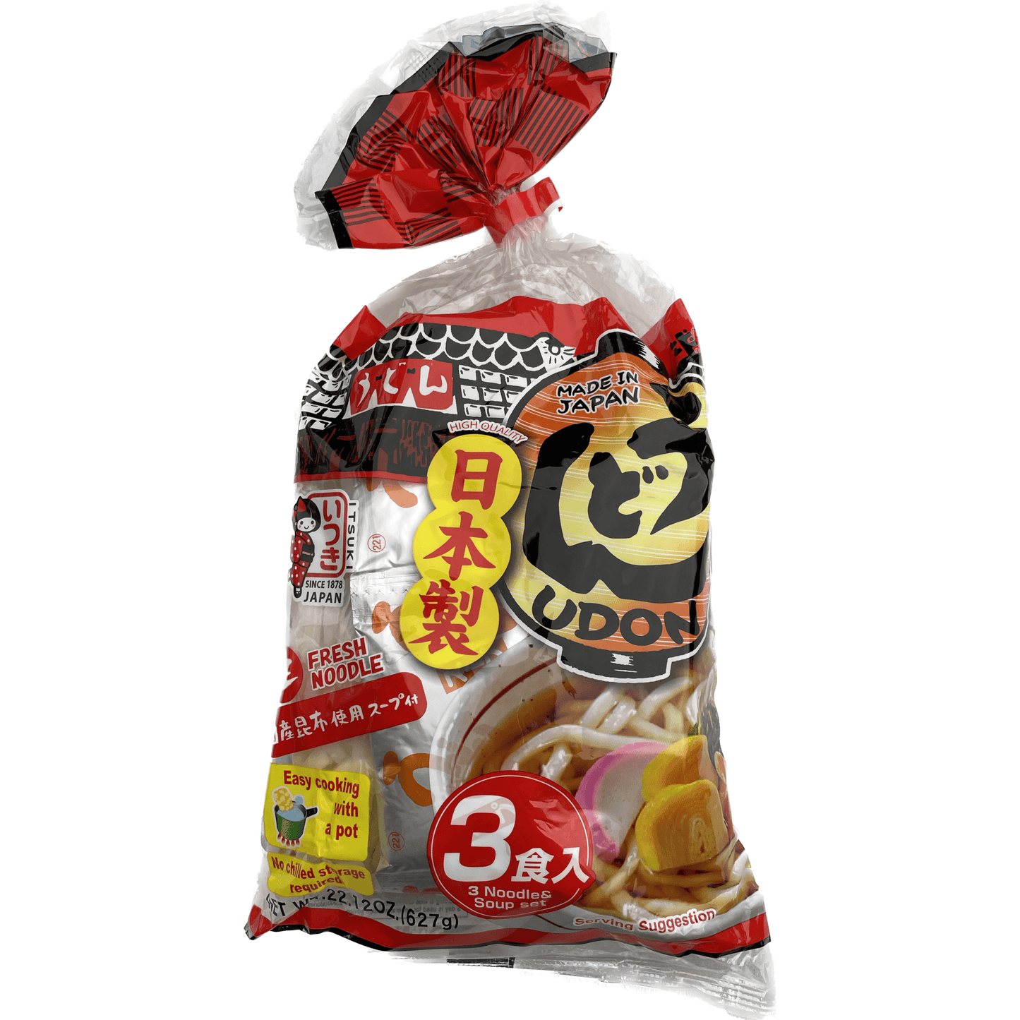 Itsuki Japanese 3-Serve Udon with Soup 五木 日本製3食入うどん スープ付 - RiceWineShop