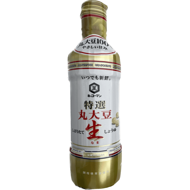 Kikkoman Freshly Squeezed Whole Soybean Raw Soy Sauce キッコーマン 特選丸大豆しぼりたて生しょうゆ 450ml - RiceWineShop