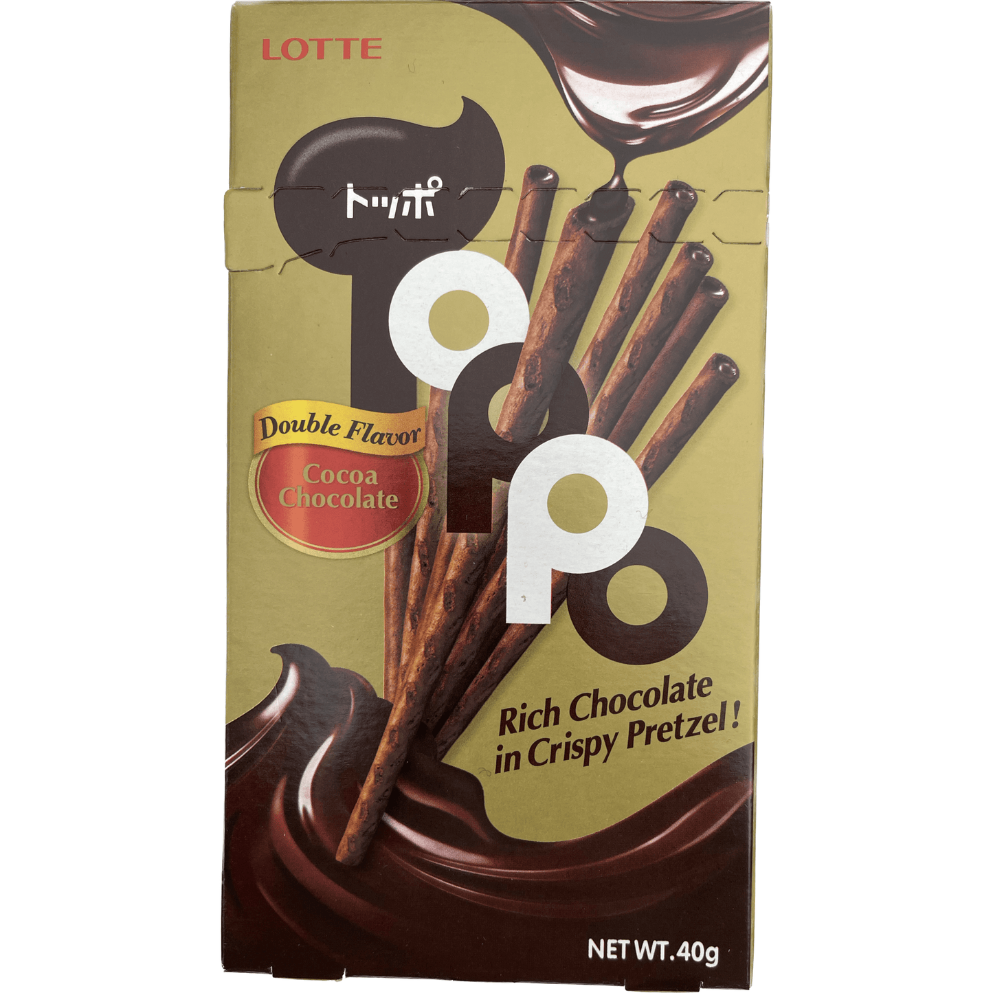 Lotte Toppo Cocoa Chocolate 40g ロッテ トッポ ココアチョコレート 40G - RiceWineShop