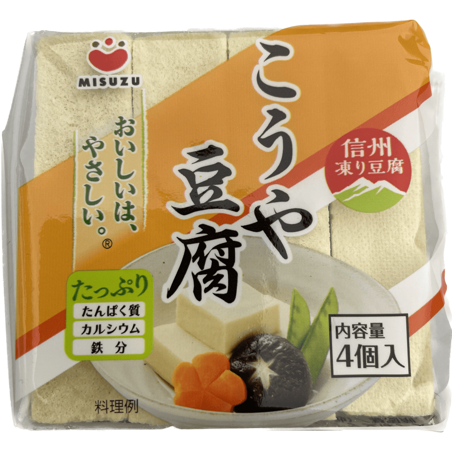 Misuzu Koya Tofu (Kori Tofu) 4 Pieces みすず こうや豆腐(凍り豆腐) 4個入 16.5g - RiceWineShop