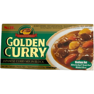 S&B Golden Curry MEDIUM HOT 220g / S&B ゴールデンカレー 中辛 220g - RiceWineShop