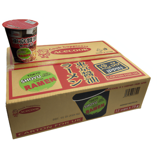 Acecook Ippin Tokyo Shoyu Flavour Instant Ramen Cup 1box (12pcs) / エースコック 逸品 東京醤油ラーメンカップ 1箱 (12個入) - RiceWineShop
