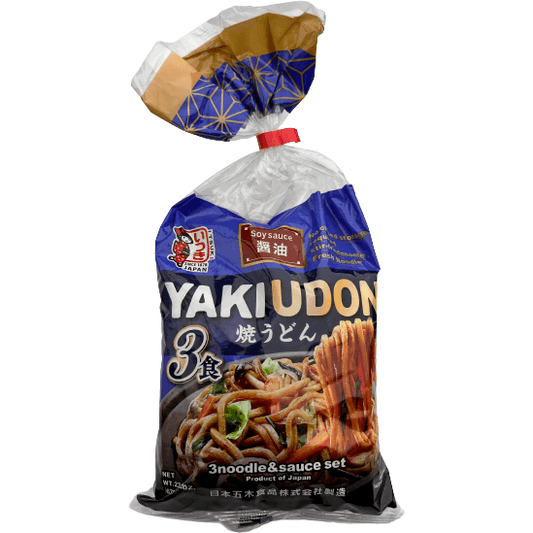 Itsuki YakiUdon 3 noodles & Sauce Set Soy Sauce / 五木 焼うどん 醤油 3食 - RiceWineShop