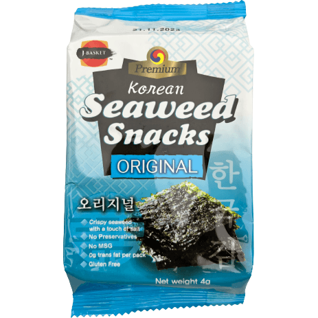 J-BASKET Korean seaweed Snack Original 4g / J-BASKET 韓国のり オリジナル 4g - RiceWineShop