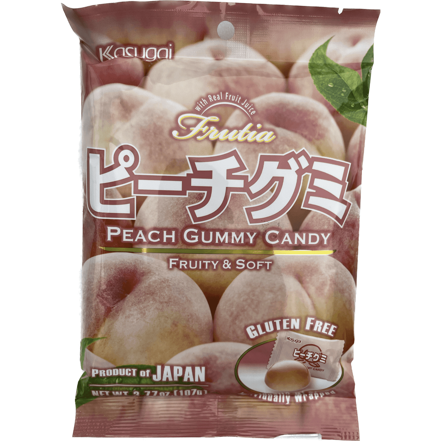 Kaugai Peach Gummy Candy 107g / 春日井　ピーチグミ　107g - RiceWineShop