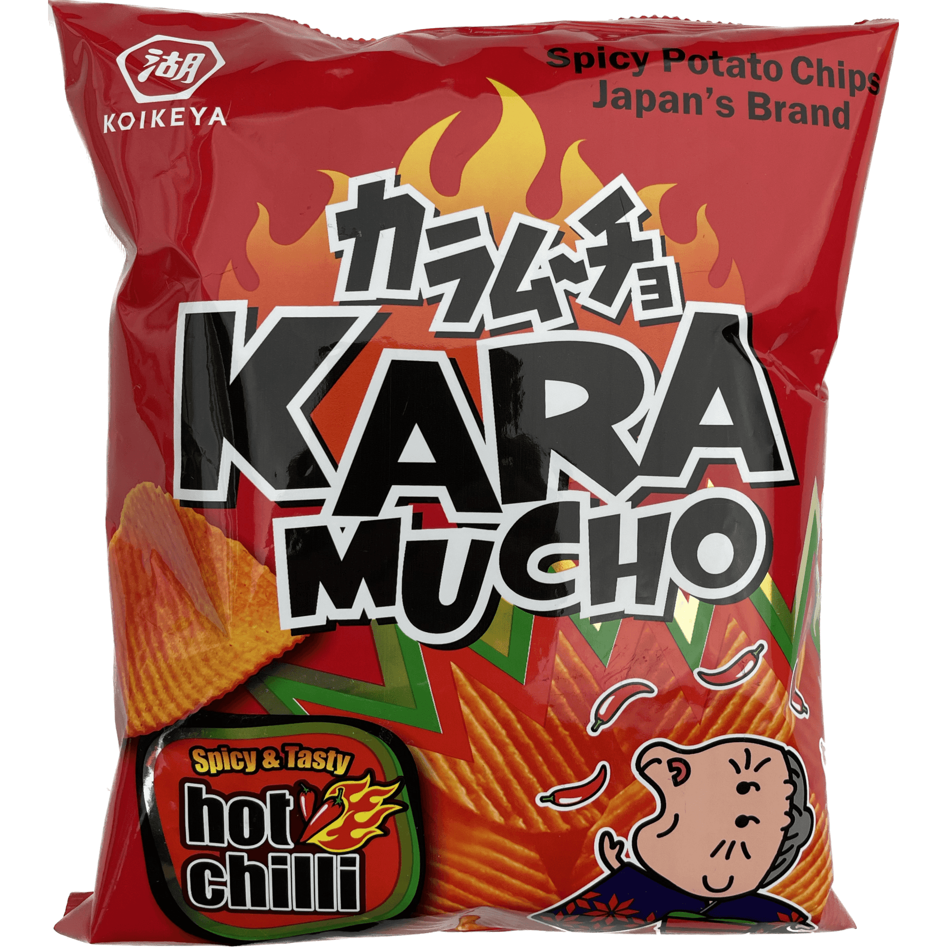 Koikeya Karamuch Spicy Potato Chips 60g / 湖池屋　カラムーチョ　ホットチリ味　リッジカット　60g - RiceWineShop
