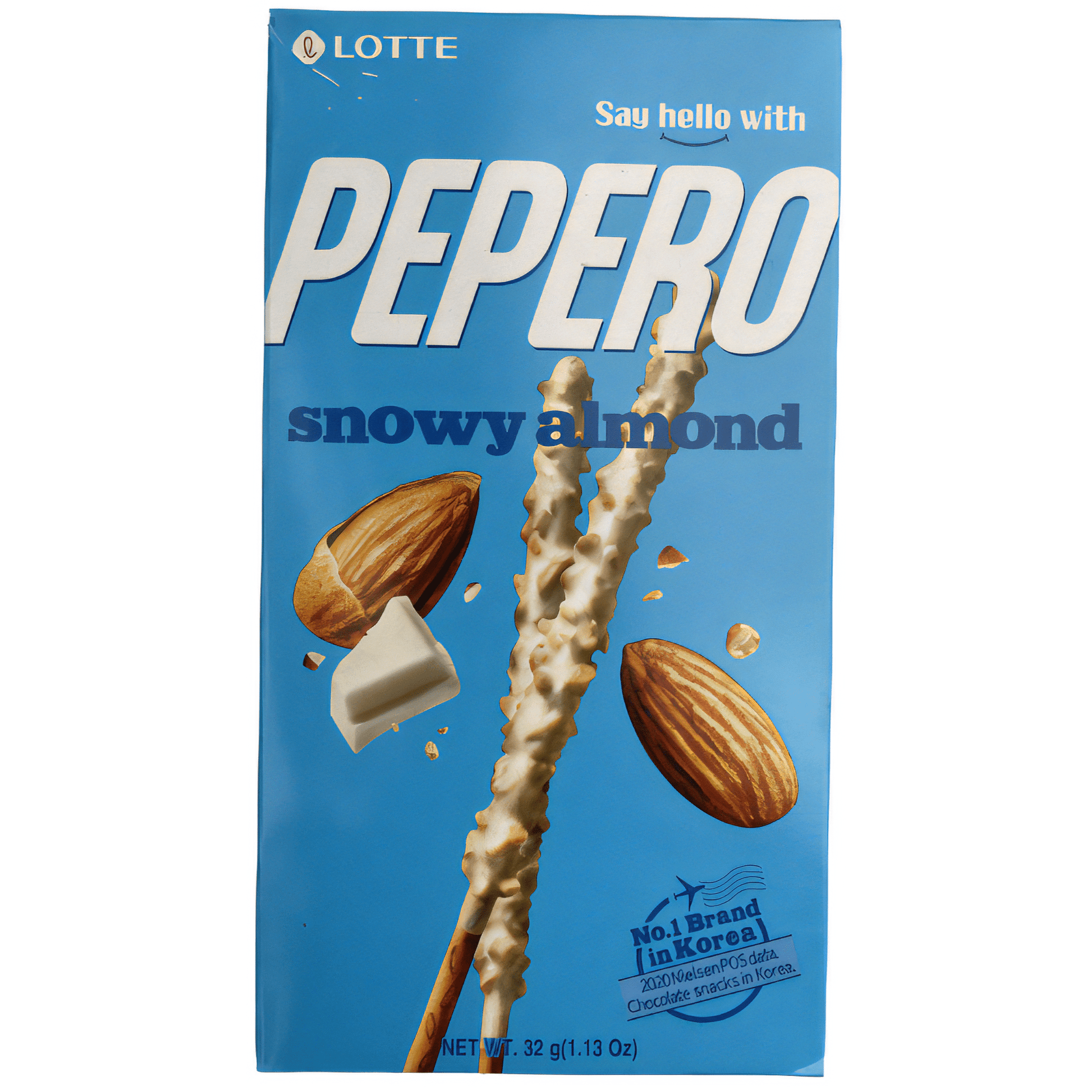 Lotte Pepero Snowy Almond 32g / ロッテ ペペロ Snowy Almond 32g - RiceWineShop