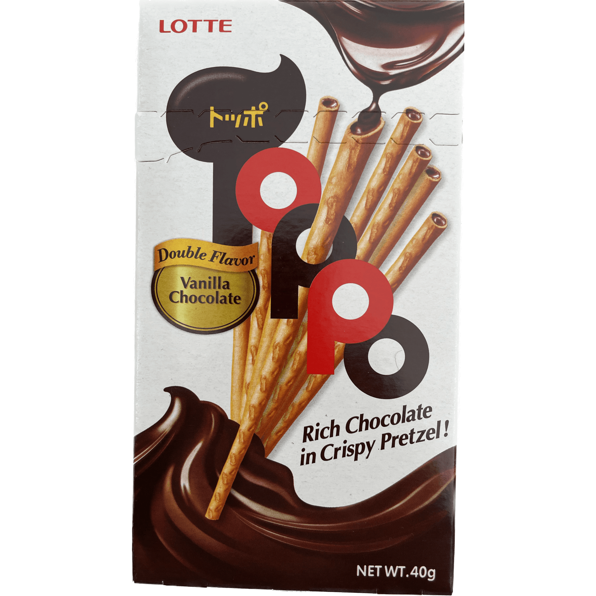 Lotte Toppo Vanilla Chocolate 40g ロッテ　トッポ　バニラチョコレート　40G - RiceWineShop