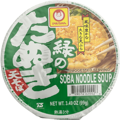 Maru-Chan Midorino Tanuki Soba Noodle Soup / マルちゃん 緑のたぬき 天そば - RiceWineShop