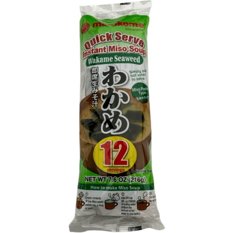 Marukome Instant Miso Soup Wakame Seaweed 12servings / マルコメ わかめインスタント味噌汁 12食入 - RiceWineShop
