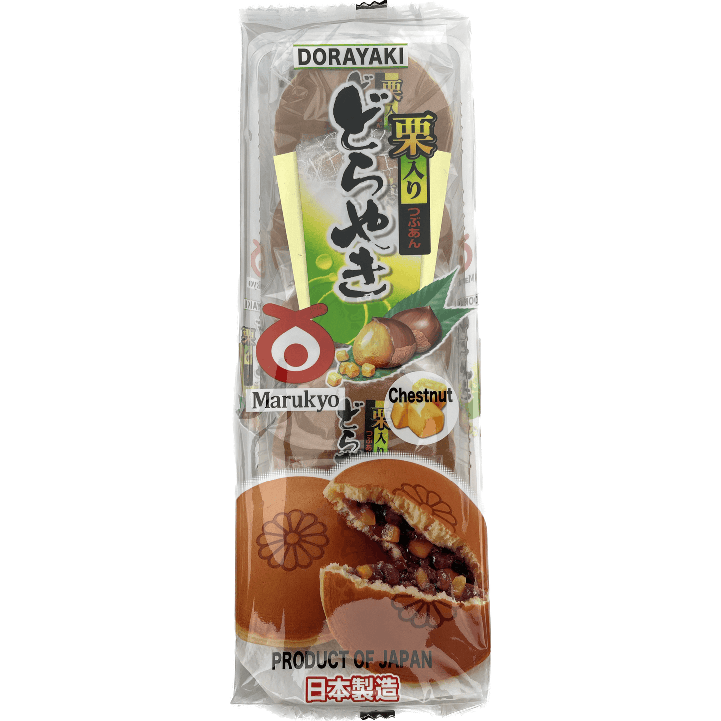 Marukyo Dorayaki Bean Paste Filled with Chestnuts 5 Pieces 丸京　どらやき　栗入りつぶあん　5個入 - RiceWineShop