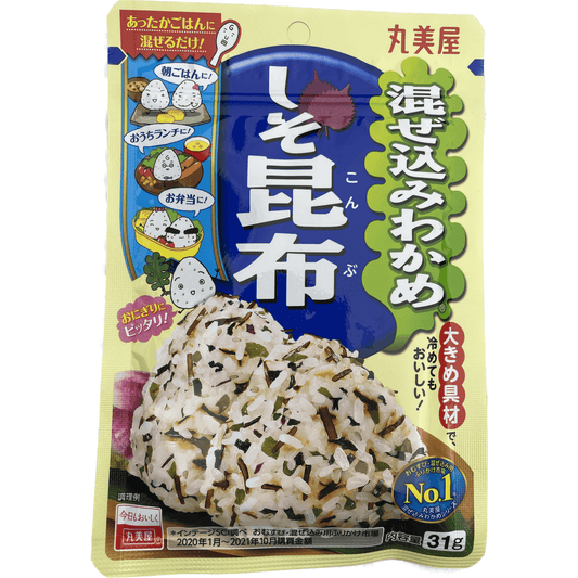 Marumiya Mixed Wakame Seaweed (Shiso Kombu) 丸美屋　混ぜ込みわかめ＜しそ昆布＞　31g - RiceWineShop