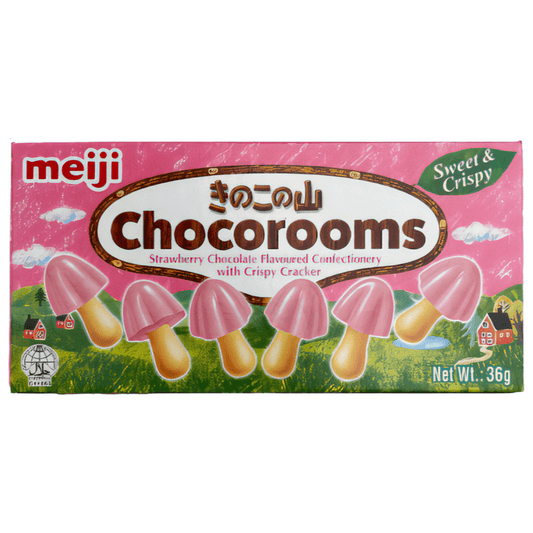 Meiji Kinoko no Yama Chocorooms Strawberry 40g / 明治 きのこの山 ストロベリー 40g - RiceWineShop