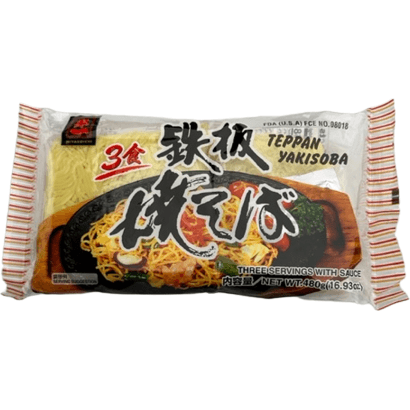 Miyakoichi Teppan Yakisoba Noodles with Sauce 3servings / 都一 鉄板焼きそば 3食入 ソース付 - RiceWineShop