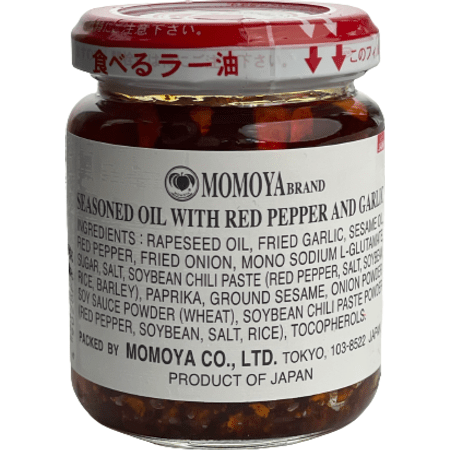Momoya Taberu La Yu Chili Oil 110g / 桃屋 辛そうで辛くない少し辛いラー油 100g - RiceWineShop