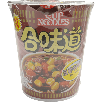 Nissin Cup Noodles Beef Flavour 75g / 日清 カップヌードル 合味道 ビーフ味 75g - RiceWineShop