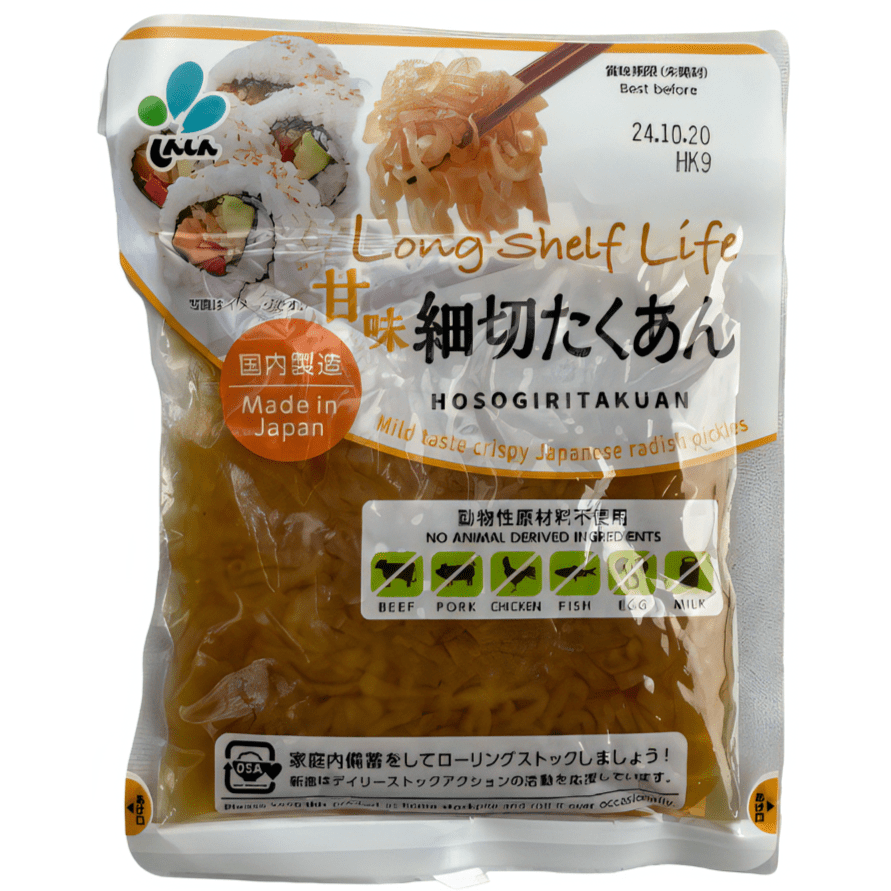 Shinshin Hosogiri Takuan Pickles 120g / しんしん 甘味細切りたくあん 120g - RiceWineShop
