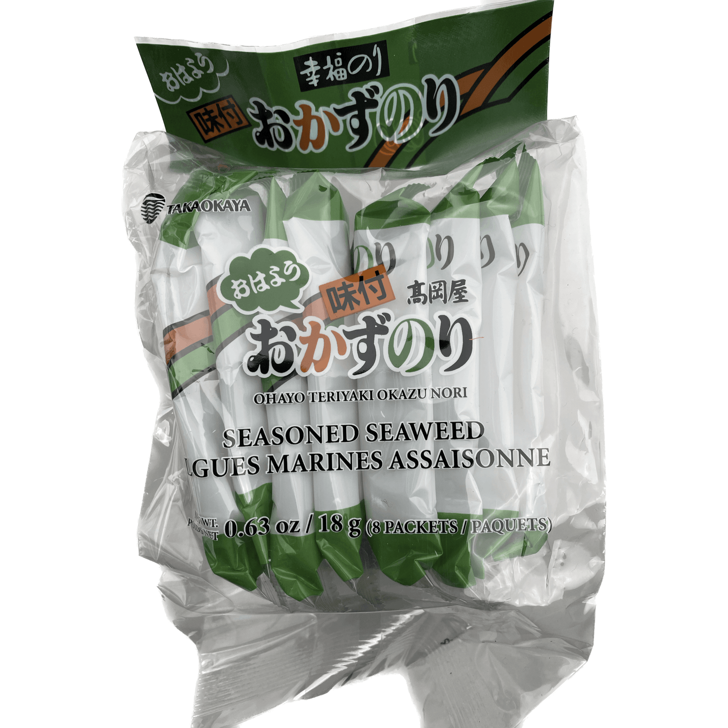 Takaokaya Okazu Nori Seaoned Seaweed 8pcs / 高岡屋 おはようおかずのり 味付けのり 8袋入 - RiceWineShop